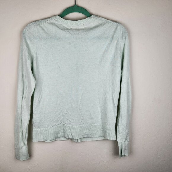 Banana Republic Factory Pointelle Knit Lightweight Button Up Cardigan Blue sz S - Picture 5 of 9